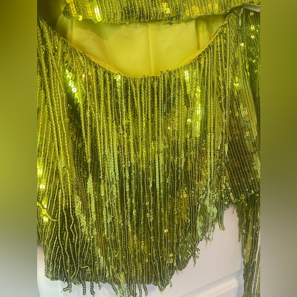 Size 6-Green Sequin Fringe Romper-worn once to Era’s Tour! - Picture 7 of 9